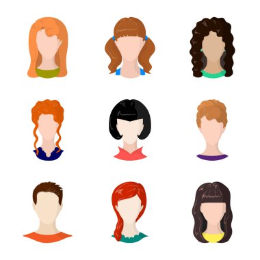 Avatar ve kukla simge vektör tasarımı. Hisse senedi için avatar ve şekil vektör simge topluluğu.