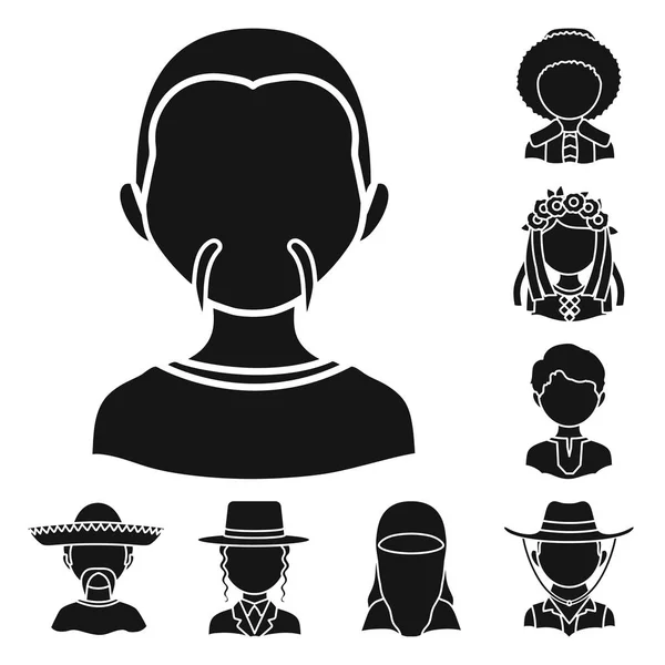 Diseño vectorial del logotipo de la persona y la cultura. Colección de persona y raza stock vector ilustración . — Vector de stock