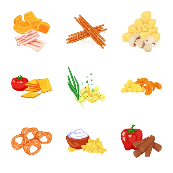 Ilustración vectorial de alimentos y símbolo del producto. Recogida de comida y fiesta símbolo de stock para la web . — Vector de stock