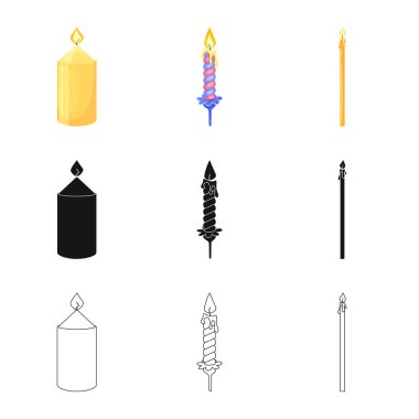 Gevşeme ve alev simge vektör Illustration. Gevşeme ve balmumu hisse senedi vektör çizim koleksiyonu.