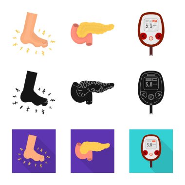 Diyet ve tedavi logo vektör tasarımı. Diyet ve ilaç hisse senedi vektör çizim seti.