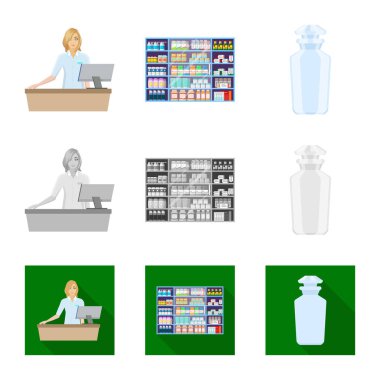 Perakende ve sağlık logo vektör tasarımı. Perakende ve sağlık hisse senedi simgesi için web topluluğu.