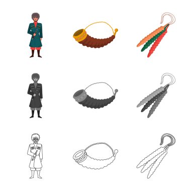 Kültür ve gezi simge vektör tasarımı. Kültür ve özgünlük hisse senedi vektör çizim seti.