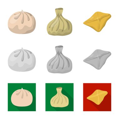 Ürün ve pişirme logo vektör Illustration. Ürünler ve meze hisse senedi vektör çizim.