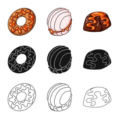 Şekerleme ve mutfak logo vektör Illustration. Şekerlemeler ve ürün stok vektör çizim.