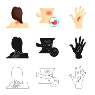 Hastane ve işleme logo yalıtılmış nesne. Hastane ayarla ve stok vektör çizim yardım.