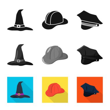 Giyim ve kap simge vektör tasarımı. Giyim ve bere hisse senedi simgesi için web topluluğu.