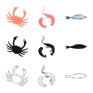 Taze ve restoran logosu yalıtılmış nesne. Taze ve deniz hisse senedi simgesi için web topluluğu.