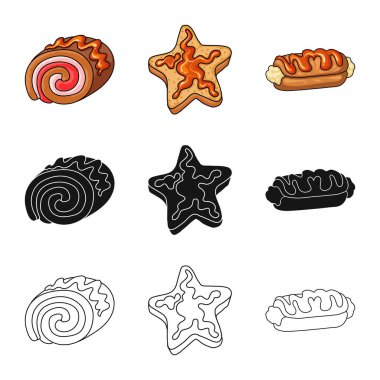 Şekerleme ve mutfak logo vektör Illustration. Şekerlemeler ve ürün stok vektör çizim.