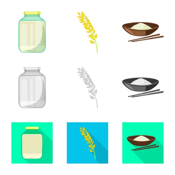 Diseño vectorial de cultivos y logotipo ecológico. Colección de cultivos y vectores de cocina icono para stock . — Vector de stock