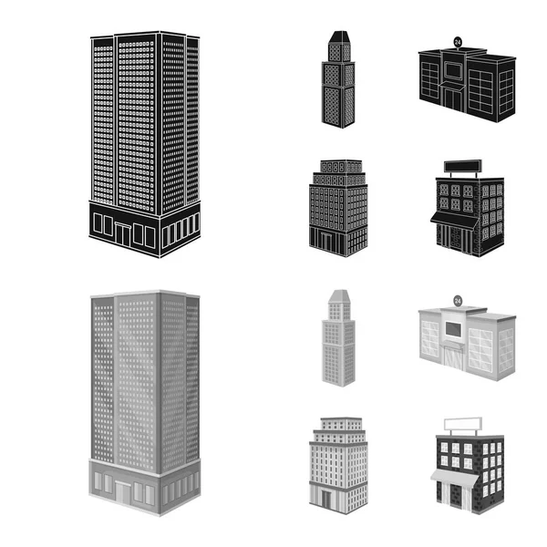 Ilustração vetorial do sinal de construção e construção. Conjunto de construção e ilustração do vetor de estoque imobiliário . — Vetor de Stock