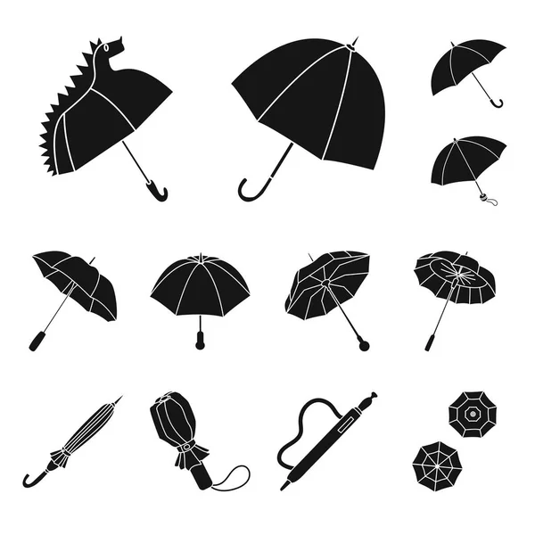 Ilustración vectorial de clima y signo lluvioso. Colección de ilustración de vectores meteorológicos y de lluvia . — Vector de stock