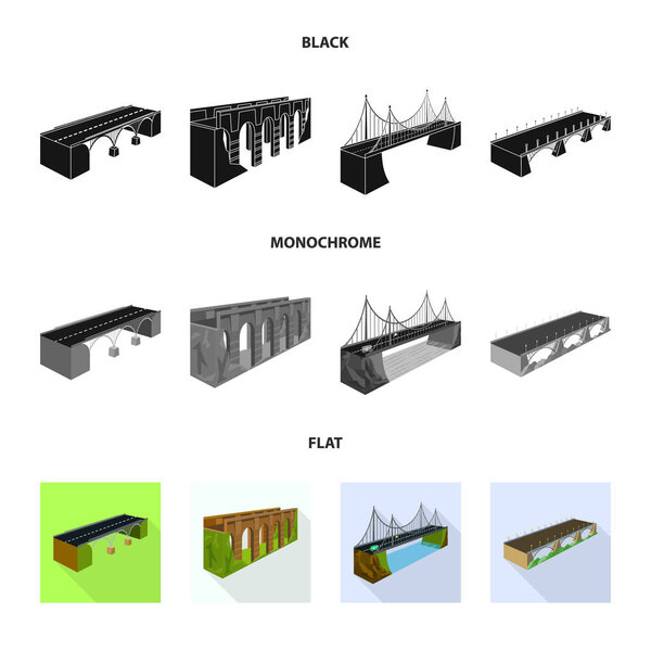 Vector design of connection and design sign. Set of connection and side vector icon for stock.