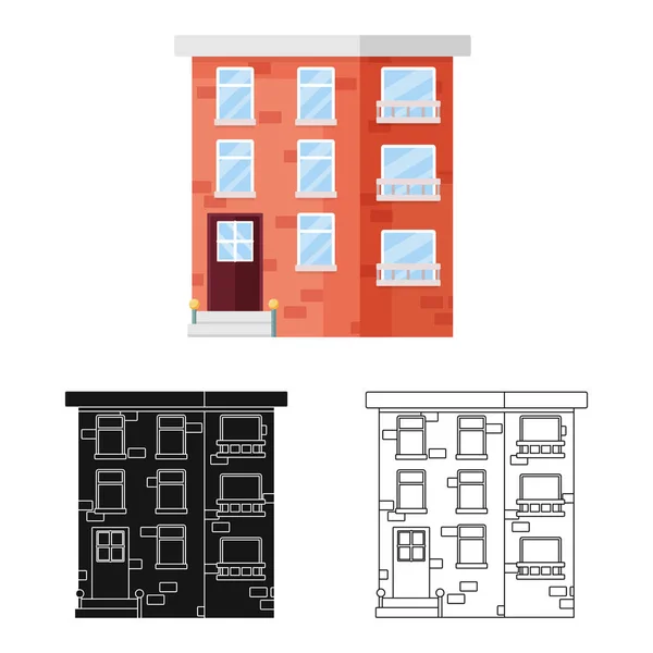 Απεικόνιση διανύσματος του εικονιδίου σπιτιού και τούβλου. Σύνολο εικονίδιο διάνυσμα οικίας και αστυνομίας για απόθεμα. — Διανυσματικό Αρχείο