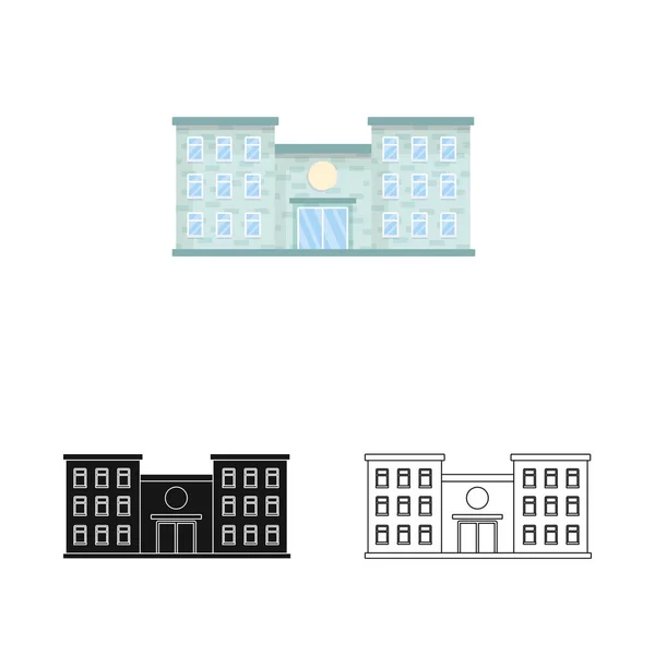 Illustration vectorielle du symbole hospitalier et clinique. Collecte d'icône vectorielle hôpital et ambulance pour stock . — Image vectorielle
