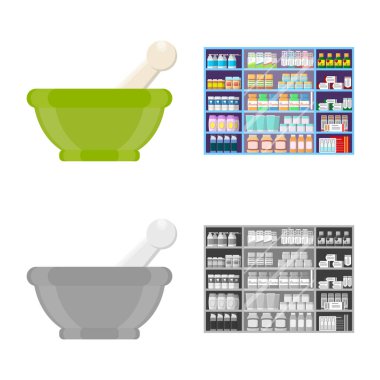 Perakende ve sağlık logo vektör çizimi. Perakende ve sağlık hisse senedi vektör çizim seti.