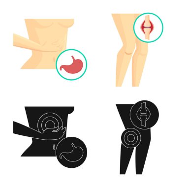 Hastane ve işleme simge vektör Illustration. Hastane ve yardım hisse senedi simgesi için web topluluğu.