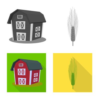 Tarım ve Tarım logosu yalıtılmış nesne. Hisse senedi için Tarım ve bitki vektör simge kümesi.