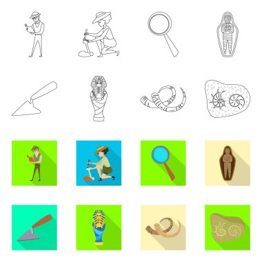 Hikaye ve öğeleri simge vektör Illustration. Web için hikaye ve öznitelikleri hisse senedi simgesi kümesi.