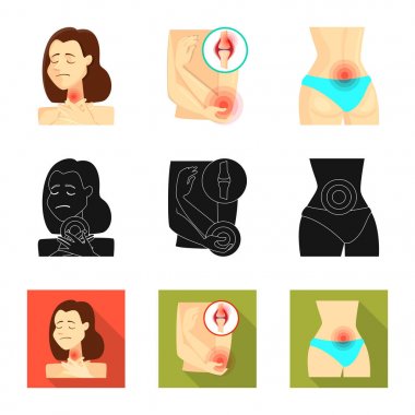 Hastane ve işleme simge vektör çizimi. Hastane ve yardım hisse senedi vektör çizim topluluğu.