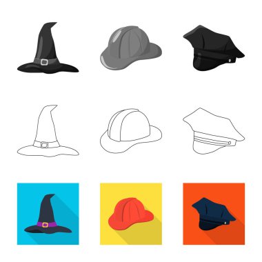 Giyim ve kap simge vektör tasarımı. Giyim ve bere hisse senedi vektör çizim.