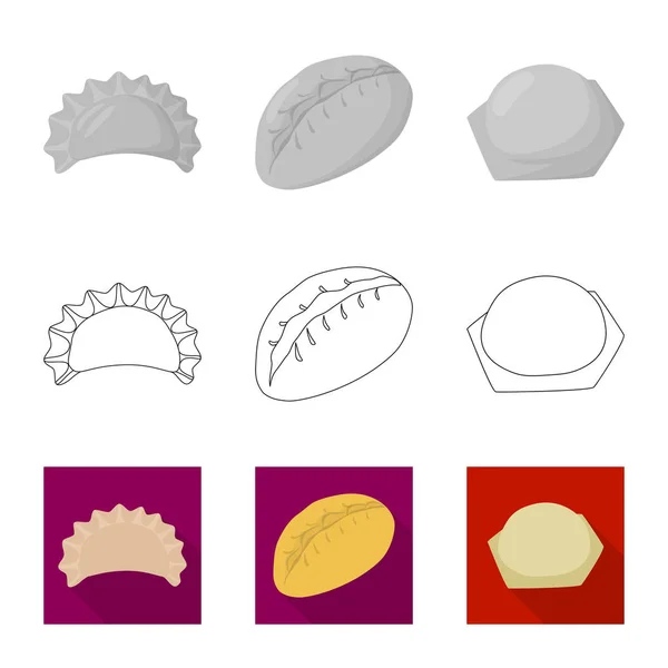 Illustration vectorielle des produits et icône de cuisson. Collection de produits et icône vectorielle apéritif pour stock . — Image vectorielle