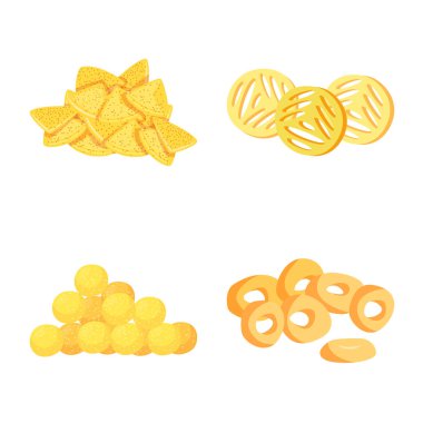 Gıda ve gevrek sembolü vektör illüstrasyon. Gıda ve lezzet stok vektör illüstrasyon koleksiyonu.