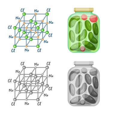 Pişirme ve deniz işareti vektör Illustration. Pişirme ve pişirme hisse senedi için vektör simge kümesi.