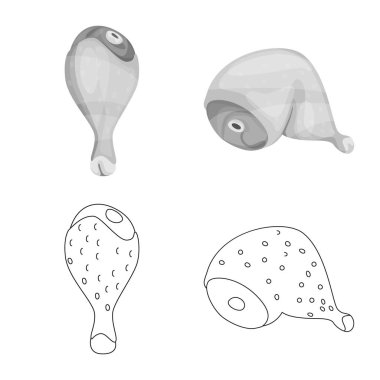 Ürün ve kümes hayvanları simge vektör Illustration. Ürün ve tarım hisse senedi vektör çizim topluluğu.