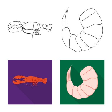 Meze ve okyanus işareti vektör Illustration. Meze ve incelik hisse senedi vektör çizim seti.