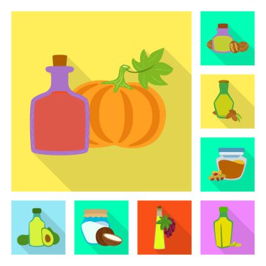 Şişe ve cam sembolüizole nesne. Stok için şişe ve tarım vektör simgesinin toplanması.