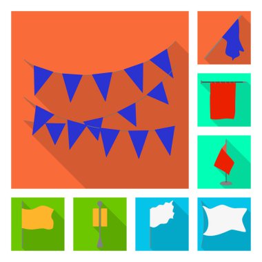 Kumaş ve beyaz simge vektör illüstrasyon. Stok için kumaş ve sunum vektör simgesi kümesi.