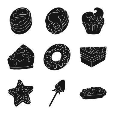 Tatlılık ve ürün simge vektör Illustration. Tatlılık ve tatlı hisse senedi vektör çizim.