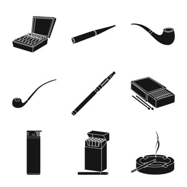 Anti izole nesnesini ve alışkanlık simgesi. Anti toplama ve hisse senedi için tütün vektör simgesi.