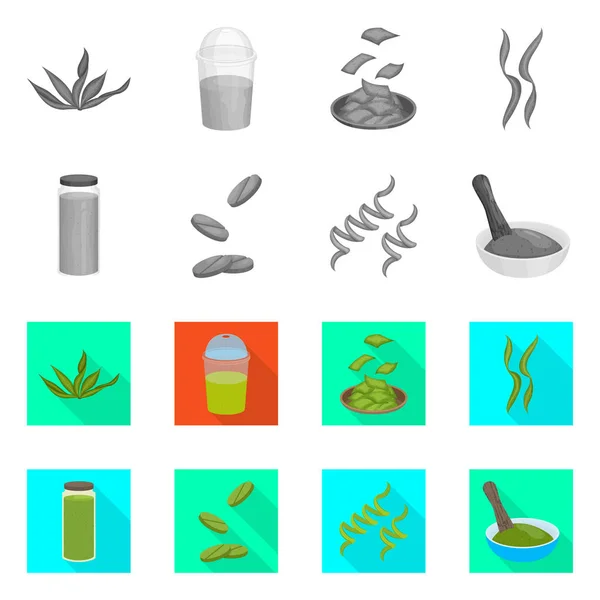 Diseño vectorial de la proteína y el logotipo del mar. Colección de proteína y vector natural icono para stock . — Vector de stock