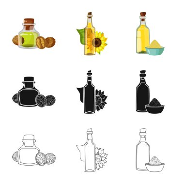 Sağlıklı ve sebze işareti vektör Illustration. Sağlıklı kümesi ve web için tarım hisse senedi simgesi.