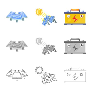 Yenilik ve teknoloji işareti izole nesne. Yenilik ve doğa vektör simgesini hissenin koleksiyonu.