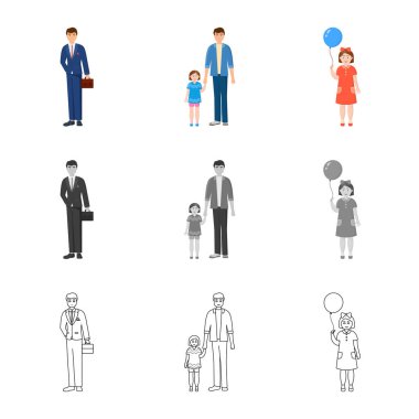 Karakter ve avatar logo vektör tasarımı. Karakter ve portre hisse senedi simgesi için web topluluğu.