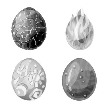 Canavar ve fantezi simgesi izole nesne. Stok için canavar ve büyük vektör simgesi koleksiyonu.