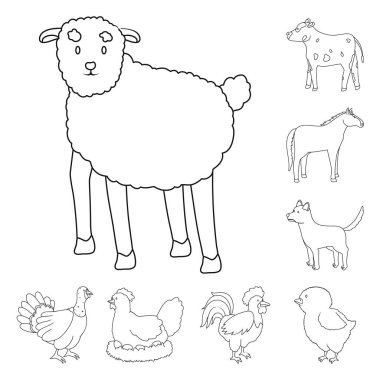 Ev yapımı ve kırsal işareti Vektör illüstrasyon. Stok için ev yapımı ve tarım vektör simgesi seti.