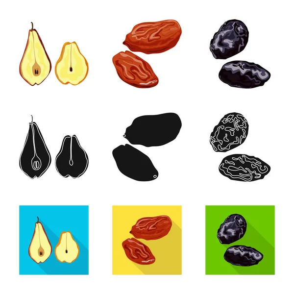 Ilustración vectorial de alimentos e icono crudo. Colección de comida y naturaleza símbolo de stock para la web . — Vector de stock