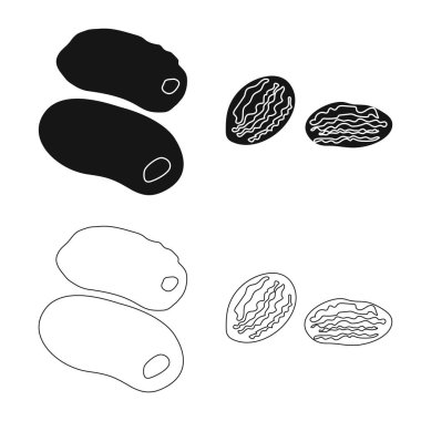 Gıda ve ham işareti vektör tasarımı. Gıda ve doğa hisse senedi vektör çizim topluluğu.