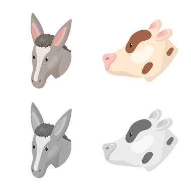 Tarım ve logo üreme izole nesne. Tarım ve organik vektör simgesini hissenin koleksiyonu.