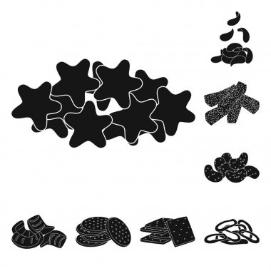 Parti ve pişirme işareti vektör illüstrasyon. Web için parti ve gevrek stok sembolü koleksiyonu.