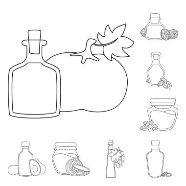 Sağlıklı ve sebze sembolü vektör tasarımı. Web için sağlıklı ve organik stok sembolü seti.