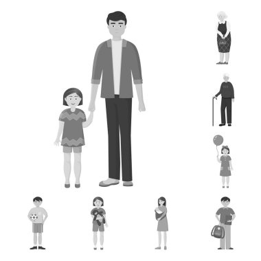 Yüz ve portre sembolüvektör illüstrasyon. Web için yüz ve mutlu stok sembolü koleksiyonu.