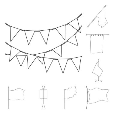 Boş ve tuval işaretiya yalıtılmış nesne. Stok için boş ve tekstil vektör simgesinin toplanması.