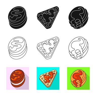 Şekerleme ve mutfak logo yalıtılmış nesne. Şekerleme ve ürün hisse senedi simgesi için web topluluğu.