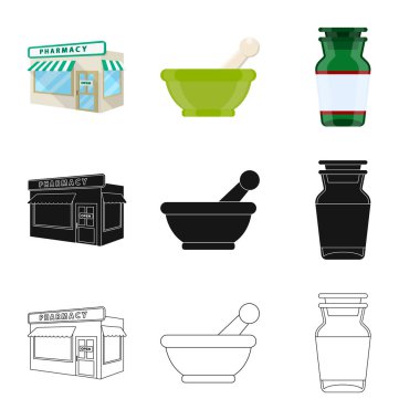 Perakende ve sağlık logo vektör tasarımı. Hisse senedi için perakende ve sağlık vektör simge kümesi.