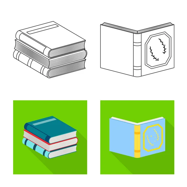 Ilustração vetorial de treinamento e logotipo da capa. Conjunto de treinamento e símbolo de estoque de livraria para web . — Vetor de Stock